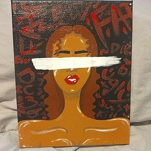 hand painted plastic woman